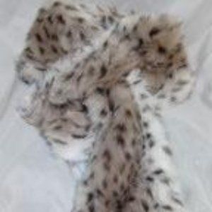 Dennis Basso Faux Fur Snow Leopard Neck Cross-Wrap